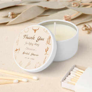 Boho Western Saddle up Cowboy Bridal shower Mini Candle Favors