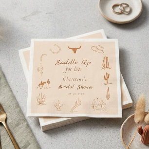 Boho Western Saddle up Cowboy Bridal shower Napkins