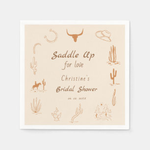 Boho Western Saddle up Cowboy Bridal shower Napkins
