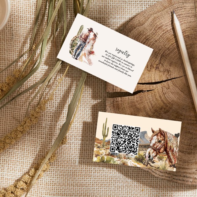 Boho Western Wedding Shower Gift Registry Enclosure Card (Creator Uploaded)