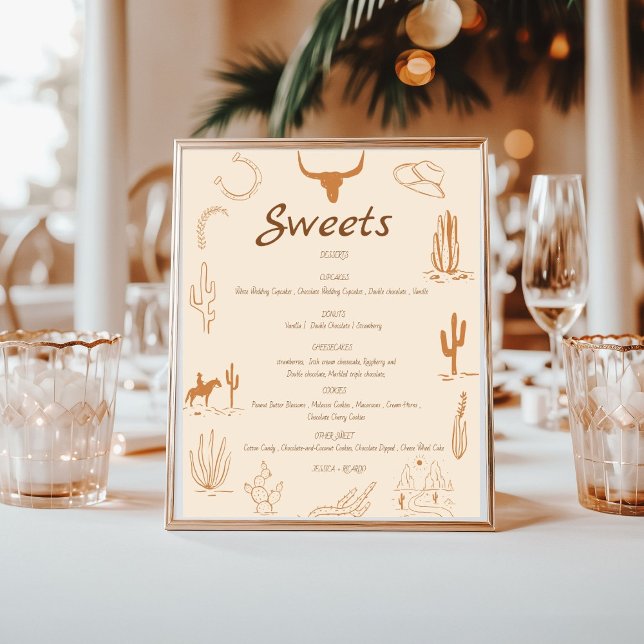Boho Western  wedding sweet dessert bar sign (Creator Uploaded)