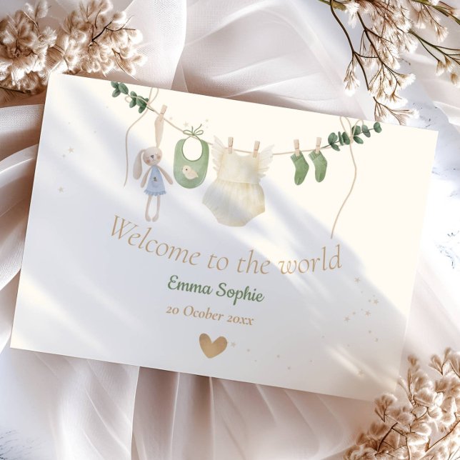 Boho Whimsical Baby Clothes  Announcement (Creator Uploaded)