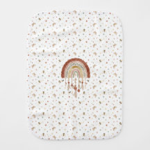 Boho Whimsical Bee & Earthy Rainbow Baby Burp Clot