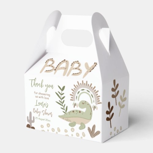 Boho whimsical dinosaur oh baby baby shower favor boxes