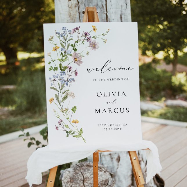 Boho Whimsical Wildflower Wedding Welcome Sign (Creator Uploaded)