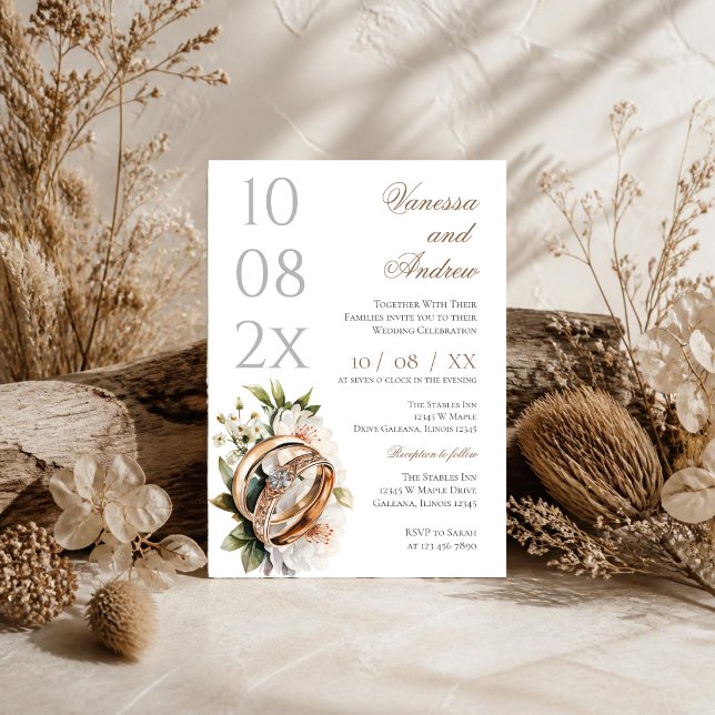 Boho Whit Ring Wedding Invitation (Creator Uploaded)