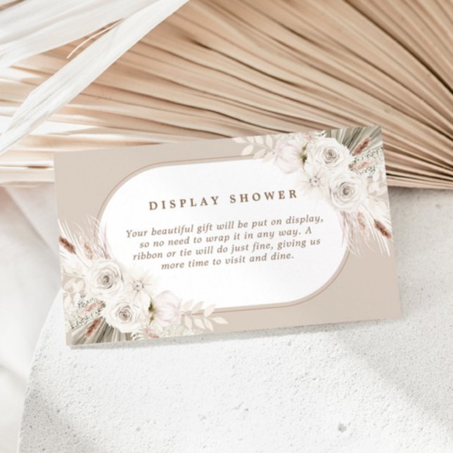 Boho White and Neutral Dried Floral  Enclosure Card (Creator Uploaded)