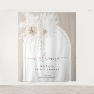 Boho White Boho Floral Arch Backdrop