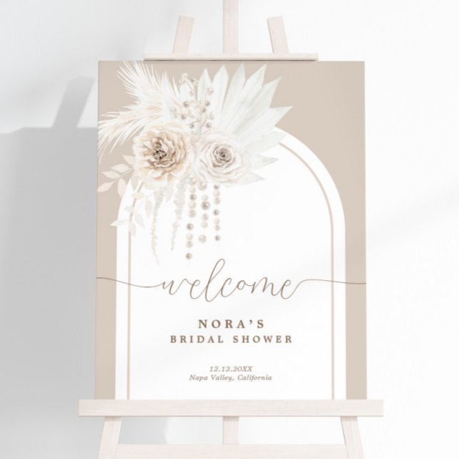 Boho White Boho Floral Arch Welcome Sign (Creator Uploaded)