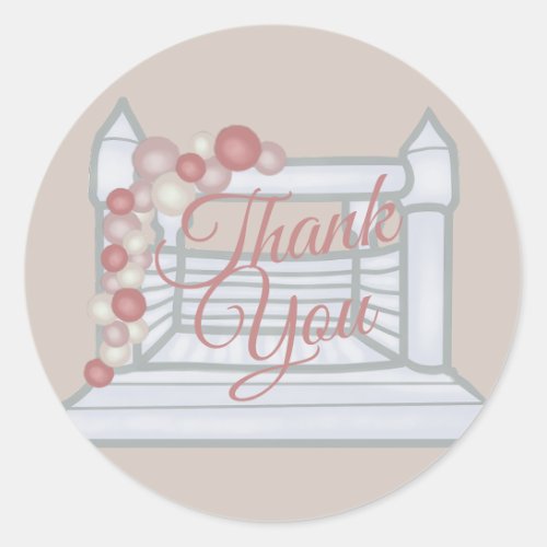 Boho White Bounce House Classic Round Sticker