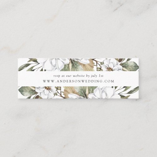 Boho White Floral Greenery Wedding RSVP Cards