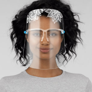 Boho White Lace Bride Bridal Party Wedding Face Shield