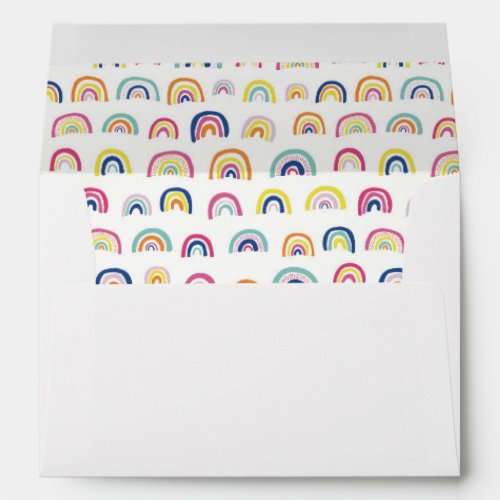 Boho White Multi Rainbow Envelope