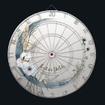 Boho White Orchid Flowers Blue Moon Elegant Dart Board<br><div class="desc">Boho White Orchid Flowers Blue Moon Elegant Dart Board. Unique,  beautiful,  stylish design. Easy to be personalized. Font style,  size and colors can be changed. Matching items are available.</div>