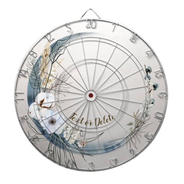 Boho White Orchid Flowers Blue Moon Elegant Dart Board (Front)