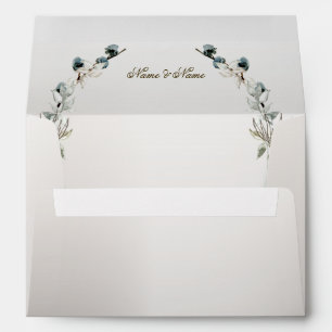 Boho White Orchid Flowers Blue Moon Elegant Party Envelope