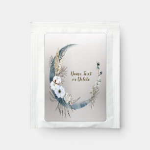 Boho White Orchid Flowers Blue Moon Elegant Party Tea Bag Drink Mix