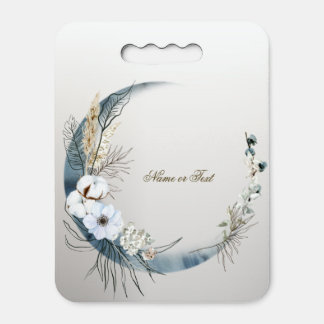 Boho White Orchid Flowers Blue Moon Elegant Seat Cushion