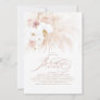 Boho White Orchids Pampas Grass Bridal Shower Invitation