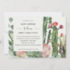 BOHO WHITE PINK FLORAL CACTUS FOLIAGE BABY SHOWER