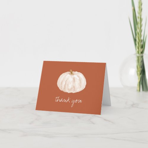 Boho White Pumpkin Fall Baby Shower  Card