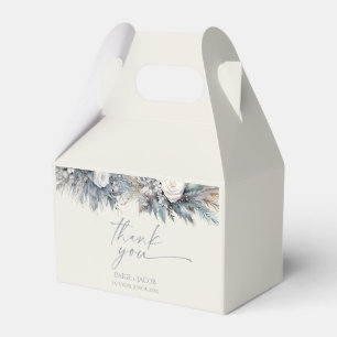 Boho White Rose Floral Flower Garden Wedding Favor Boxes