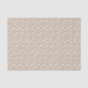 Boho white Sandy Hearts Valentine's tissue Papper Tissue Paper