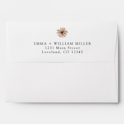 Boho White Wedding Envelope