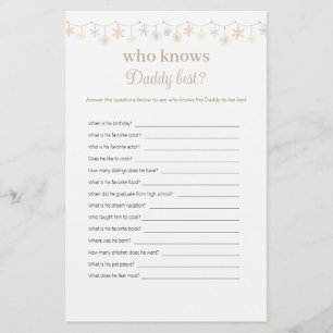 Boho Who Knows Daddy Best Baby Shower Game