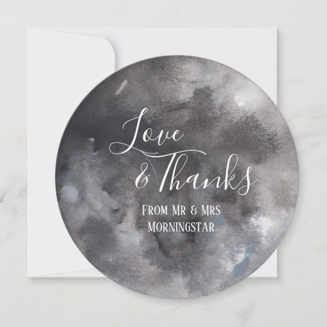 Boho Wiccan Dark Moon Handfasting Thank You Card (Front)