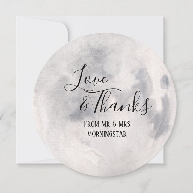 Boho Wiccan Full Moon Handfasting Thank You Card (Front)