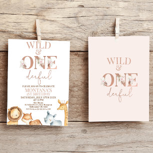 Boho Wild and Onederful Safari 1st Birthday Invitation