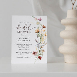 Boho Wild Flower Bridal Shower Invitation
