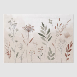 Boho Wild Flower    Desert Garden Floral Pattern Tissue Paper