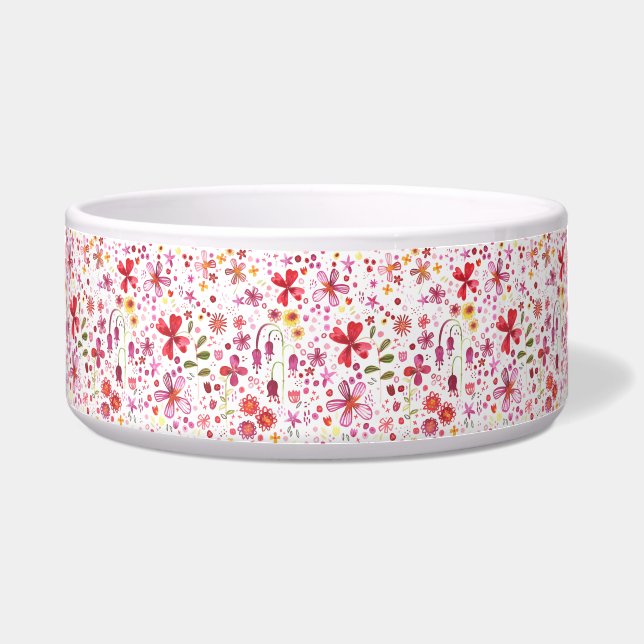 Boho Wild Flower Watercolor Bowl (Front)