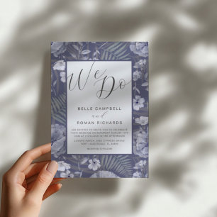 Boho Wild Flowers Dusty Purple Script Wedding  Inv Invitation