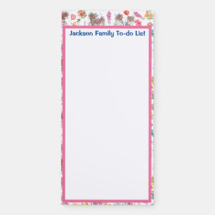 Boho Wild flowers summer vintage bicycle planner Magnetic Notepad