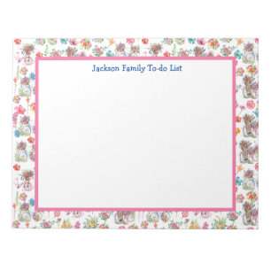 Boho Wild flowers summer vintage bicycle planner Notepad