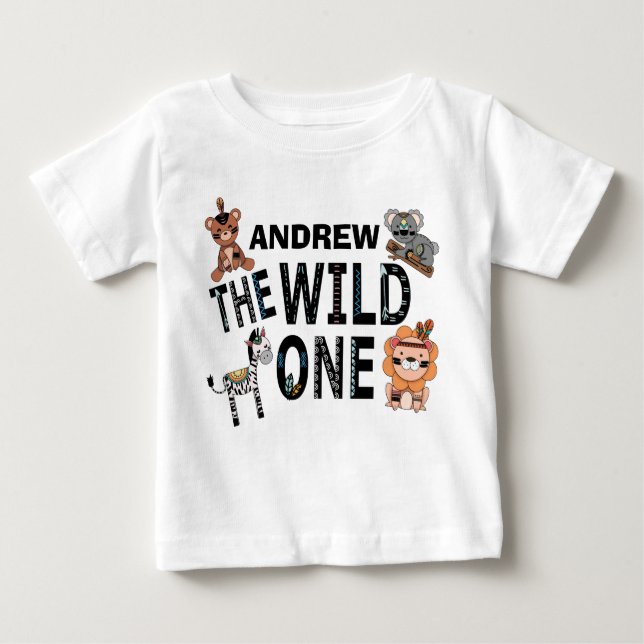 Boho Wild One 1st Birthday Party Baby T-Shirt (Front)