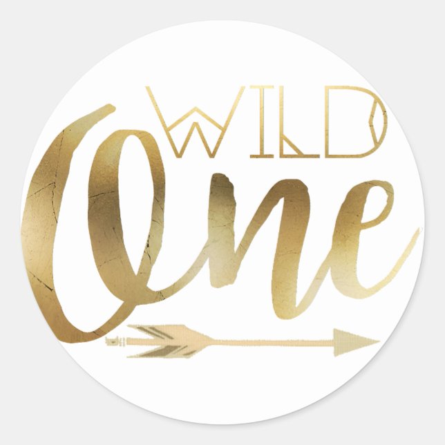 Boho Wild One | First Birthday Party Classic Round Sticker (Front)