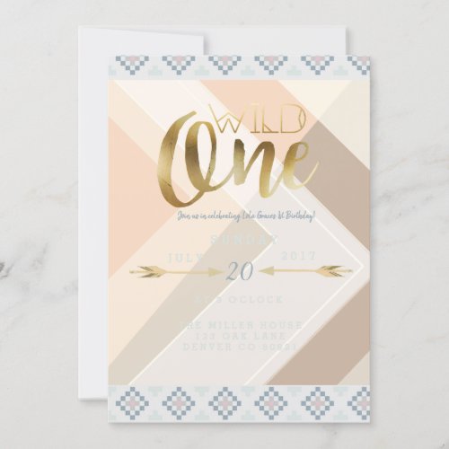 Boho Wild One  First Birthday Party Invitation