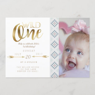 Boho Wild One   First Birthday Party Invite