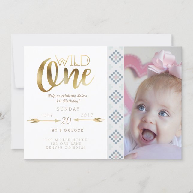 Boho Wild One | First Birthday Party Invite (Front)
