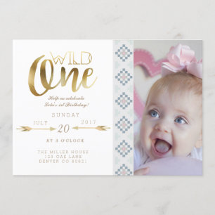 Boho Wild One   First Birthday Party Invite