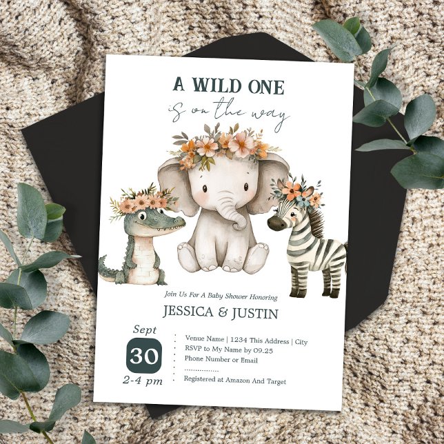 Boho Wild One Floral Baby Shower Invitation (Creator Uploaded)