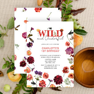 Boho Wild & Onederful Girl 1st Birthday Invitation