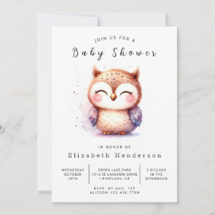 Boho Wild Owl Baby Shower Invitation