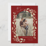Boho Wildflower Arch Photo Christmas Holiday Card