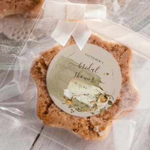 Boho Wildflower Autumn Bridal Shower Thank You Classic Round Sticker