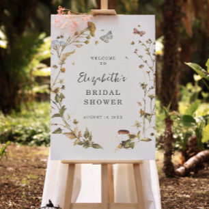 Boho Wildflower   Autumn Bridal Shower Welcome Foam Board